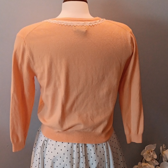 Vintage togo peach floral and lace cardigan - Picture 3 of 4